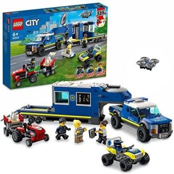LEGO 60315 City Central Móvil de Policía, Coche Todoterreno, Dron, Tractor y Camión de Juguete, para Niños +6 Años