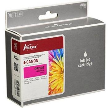 Cartucho de tinta magenta Astar AS16030 (compatible, 130 ml, reemplaza Canon 6707B001, PFI107M)
