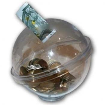 HMF 47500 Alcancía, Globo, Caja para colecta, Caja de caudales, 13 cm diámetro