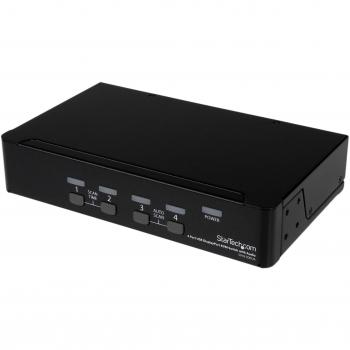 DisplayPort KVM - 4 Port with 7.1 Audio - 2560 x 1600 @ 60Hz - USB 2.0 Hub - KVM Switch 4 Port - USB KVM - KVM DisplayPort