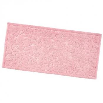 Alfombra de baño suave antideslizante de algodón rosa 53x110 cm