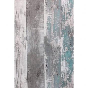 Noordwand Papel de Pared Topchic Wooden Planks Gris Oscuro y Azul, Revestimiento Mural Decoración Hogar, Diseño de Madera Rústica, Color Negro y Gris