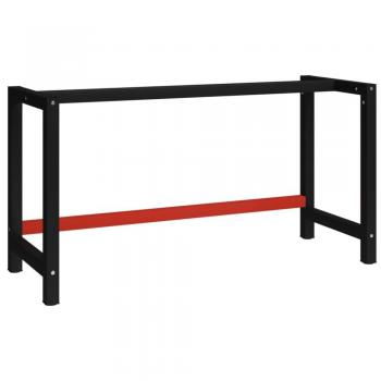 vidaXL Work Bench Frame Metal 150x57x79 cm Black and Red