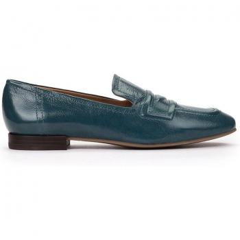 Mocasines de charol azul modelo GINZA - Elegancia artesanal en tonos Azules