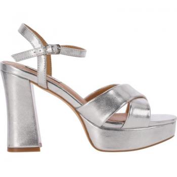 Chika10 JOLIE 10 Sandalia Plataforma Plata/Silver - Sandalias de mujer con plataforma, cierre de hebilla, color plata/silver