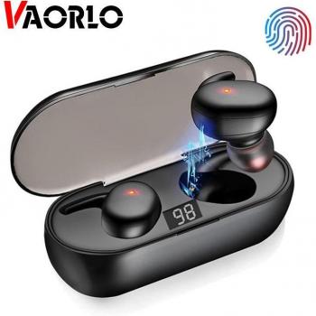 Auriculares Inalámbricos VAORLO Y30PRO HiFi Stereo Subwoofer con Micrófono para Todos los Smartphones sin Pantalla LED Blanco
