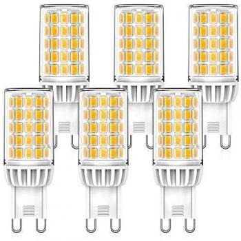 MLlichten 6W Bombillas LED G9 4000K Blanco Natural, Equivalente 50W 60W Halógeno, No Regulable Sin Parpadeo G9 LED Bombillas, AC220-240V G9 Lámpara LED, Ángulo de Luz de 360°, Paquete de 6