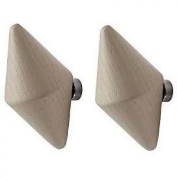 Tivoli by Normann Copenhagen - Gancho para Colgar Ropa, Madera de Roble lacada, 7,5 x 7 x 4 cm, Color Blanco