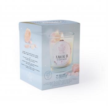 Kit de vela para litoterapia con cuarzo rosa