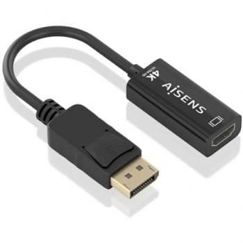 Conversor DisplayPort a HDMI 4K@60Hz Aisens, Macho a Hembra, Negro, 15cm