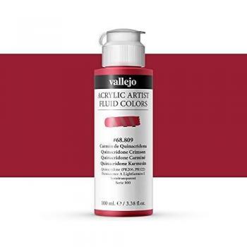 Vallejo : Fluid Artist Acrylic Paint : 100ml : Quinacridone Crimson