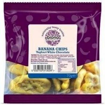 Biona Organic - Yoghurt and White Chocolate Covered Banana Chips - 70g