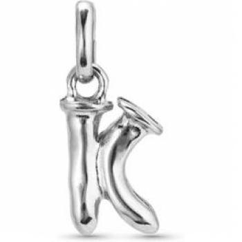 UNO de 50 K's Silver Plated Alphabet Charm - Small Metal Pendant