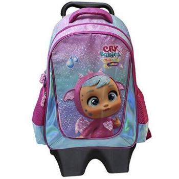 CYP Bebés Llorones, Mochila Trolley Producto Oficial Bebés Llorones Solapas Imantadas Dos Bolsillos Laterales Colores Rosa y Azul