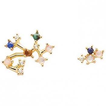 Pendientes Pdpaola Mujer AR01-412-U, 2cm, diseño elegante y moderno, fabricados en acero inoxidable con acabado dorado, ideales para ocasiones especiales o uso diario
