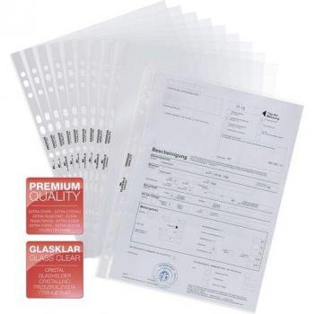 Funda Multitaladro Durable Premium A4 Polipropileno 80 Micras Transparente Paquete de 100