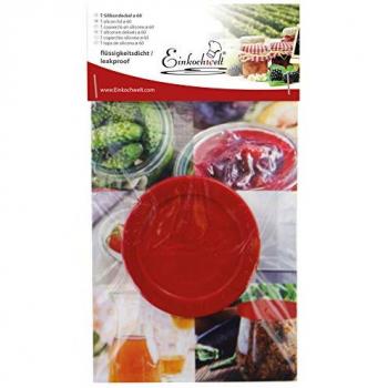 Tapa de silicona para tarro conserva 6cm Ø, color rojo, 1 unidad, marca Weck