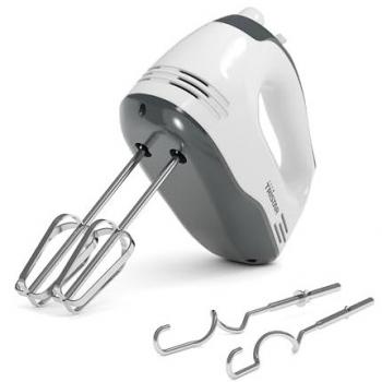 Batidora de mano Tristar MX-4203 - 200 W - 5 velocidades - Blanco y Gris - Acero Inoxidable