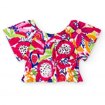 Tuc Tuc - Blusa de niña popelín estampada, manga corta, diseño Acid Bloom
