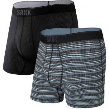 Saxx Quest Boxer Brief Fly 2 Pack Hombre Negro