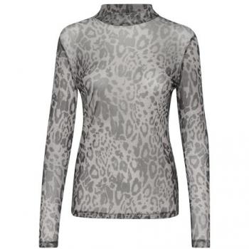 Kaffe Johanne Women's Long Sleeve Top, Round Neck, Slim Fit, Size S, Light Brown