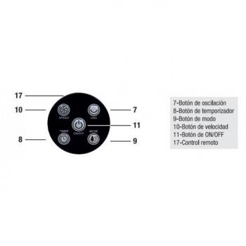 Ventilador de torre 45W con mando gris/negro Ø320mm 93.057 Electro DH