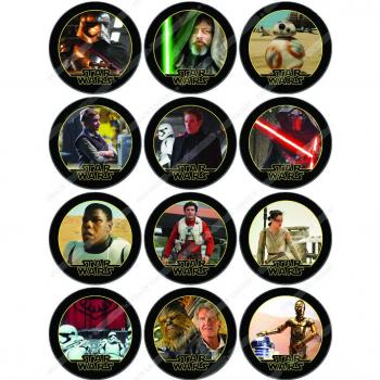 12 x Cakeshop decoración para pasteles comestibles PRECORTADAS de Star Wars