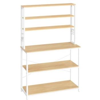 Estante de Cocina Industrial con 6 Estantes y 6 Ganchos - Estructura de Acero - 40 x 100 x 167 cm
