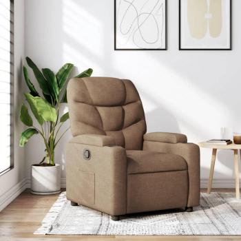 Sillón reclinable de tela marrón vidaXL