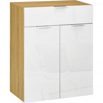 Aparador de Salón Armario Multiusos de Alto Brillo con Cajón 2 Puertas y Estantes Ajustables
