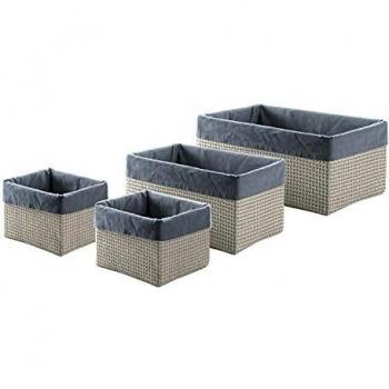 Gedy LA990800300 Set de Cestas, Gris, 25.5x15.5x9 cm