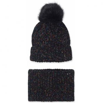 Conjunto de niña Tuc Tuc con gorro con pompón y cuello de punto jaspeado The Happy World