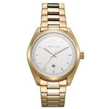 Reloj Meller Mujer W9OB-3.3GOLD - Diseño elegante, caja de acero inoxidable dorada, correa de malla metálica ajustable, resistente al agua hasta 30 metros, esfera minimalista con detalles en