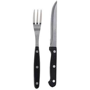 Juego de cubiertos para steak 12 piezas (6 cuchillos y 6 tenedores) inoxidable