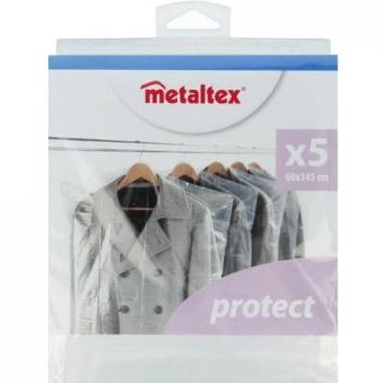 Metaltex Juego 5 Fundas TRANSP. Traje 60X145 CMS, Estandar