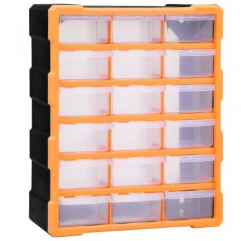 Organizador multicajones con 18 cajones intermedios 38x16x47 cm