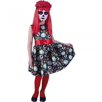 Rubies- Disfraz infantil Guadalupe Día de los Muertos, M