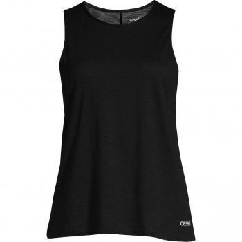 Top de mujer Casall Soft Texture Tank - camiseta sin mangas, color negro puro, talla 40