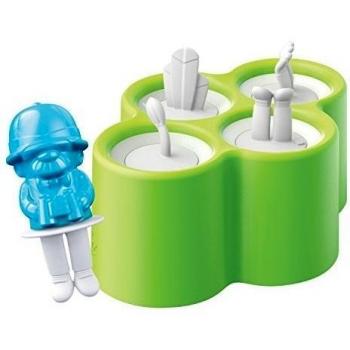 Zoku ZK134-Lote de 4 moldes para Hielo, plástico, Color Verde y Azul, Color Rosa y Morado