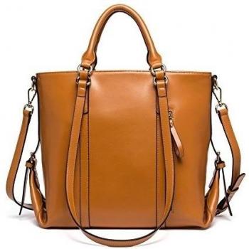 BOSTANTEN 3-Way Cuero Del Diseñador De Las Mujeres Bolsos De Hombro Del Totalizador Del Cruz-Cuerpo Marrón