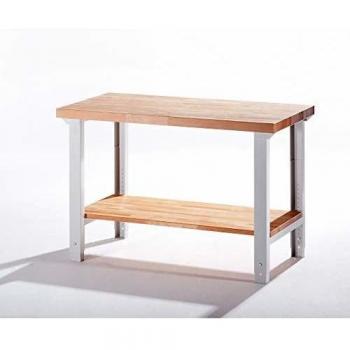 Banco de trabajo Eurokraft Pro Serie 7000 con estante, dimensiones 1250 x 700 mm