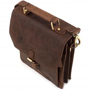 LEABAGS Edinburgh maletín de auténtico Cuero búfalo en el Estilo Vintage - Muskat