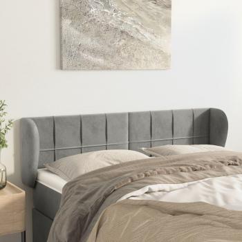Cabecero de oreja gris claro 147x23x78/88 cm en terciopelo Vidaxl