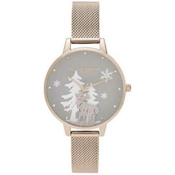 Olivia Burton Vegan Ladies' Analog Quartz Watch with Steel Strap in Grey, Rose Gold & Silver (30 mm)