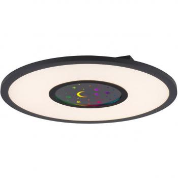 Plafón LED RGBW con mando a distancia, color negro, modelo Plamen