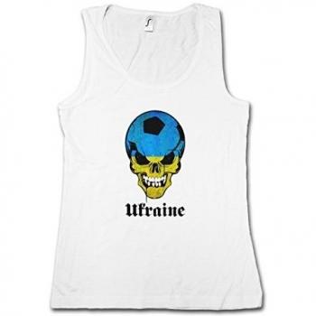 CLASSIC UKRAINE FÚTBOL FOOTBALL SOCCER SKULL FLAG MUJER CAMISETA SIN MANGAS TANK TOP - Bandera cráneo Ucraina Fan Hooligan Ukrainian MUJER CAMISETA SIN MANGAS TANK TOP Tamaños S - 5XL