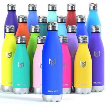 MIKAMEE Botella de Agua Acero Inoxidable 350/500/650/750ml | Aislamiento de Vacío de Doble Pared airBottle | sin bpa Botella termica | Mantiene 24h frías/12h Calientes | para Niños, Deporte, Oficina