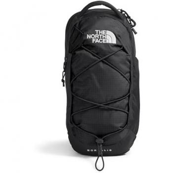 Mochila bandolera The North Face Borealis Sling negro grafito, características: diseño ergonómico, compartimento principal con cierre, bolsillo frontal con cremallera, correas ajustables para el hombro y la cintura, material resistente al