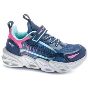 Pablosky - Zapatillas deportivas de niña con luces y cierre adherente, modelo 978520 Nikko Navy_fuxia (talla 32)