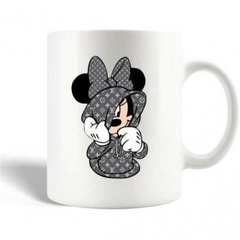 Taza de Cerámica Blanca Maniacase Minnie con Capucha Gris - Apta para Lavavajillas